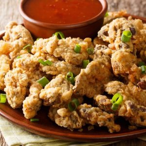 Fried Gizzard with Mixed Pepper Garnish